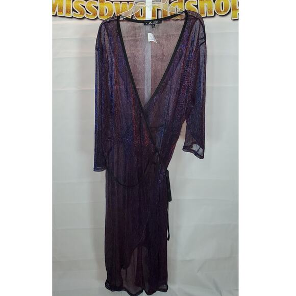 Miss Lili Metallic Sheer Swim Cover Up Women’s 2X - Picture 1 of 4
